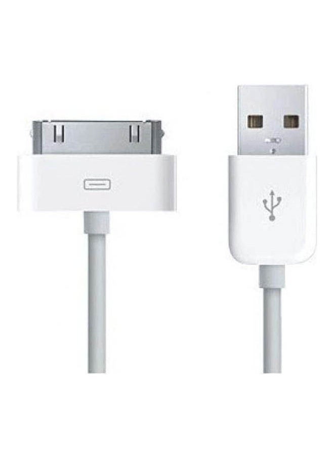 NIBEMINENT Usb Data Sync Charger Charging Cable For Ipod Nano Touch Classic Iphone 3G 3Gs 4 4S White 