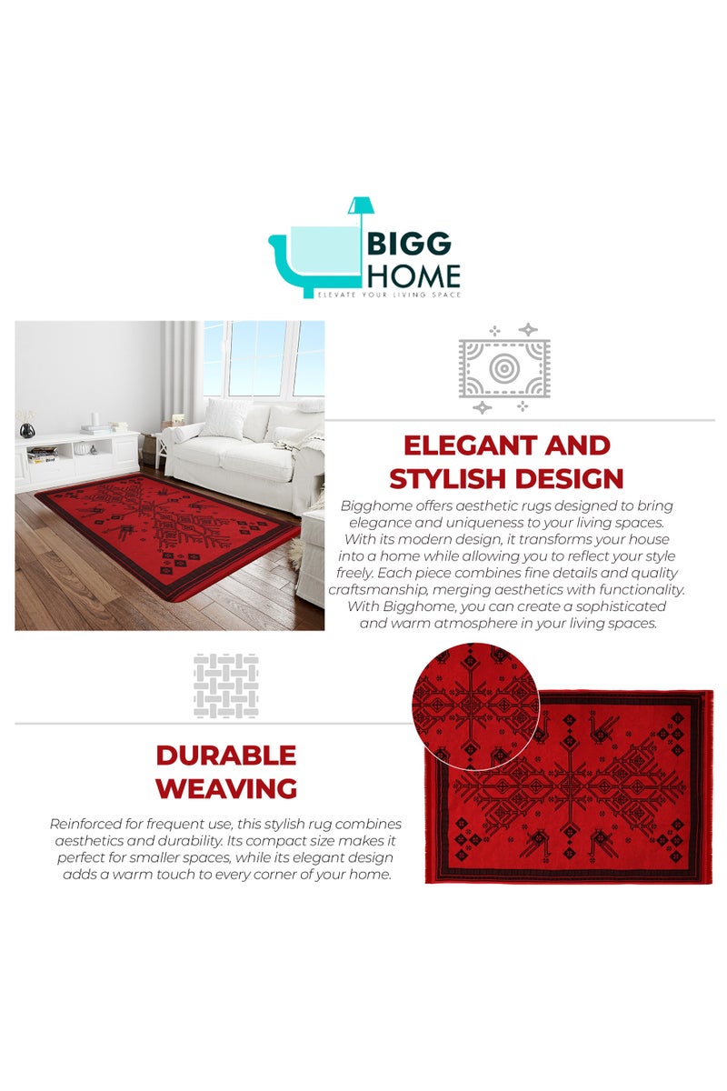 BiggHome Area Rug 120x180cm, Made in Turkey, Indoor Area Rug, Carpet for Home, Machine Washable, Durable, Ethnic-Inspired Pattern for Living Room - SA25CY - Image 4