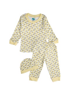 Babies Basic 7 Piece Unisex 100% Cotton Gift Set Include Bib, Blanket, Mitten, Cap, Romper, Top And Bottom Set, Yellow  - Image 5