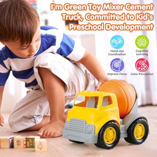 PLAY EcoFriendly Cement Mixer Toy Truck USDA Certified No BPAPhthalatePVC Recycled Bioplastic Construction Vehicle Gift for Boy Girl Fine Motor Skills Car Toys - Image 5