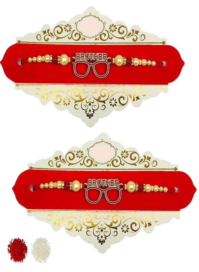Evisha 2 Pcs Brother Goggles Kids Bracelet Rakhi For Brother | Rakhi Combo-156-Two | rakhi || rakhi set || rakhi for brother - Image 1