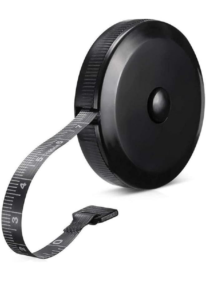 promass Soft Tape Measure Retractable, Measuring for Body Fabric Sewing Tailor Cloth Knitting Craft Weight Loss Measurements Retractable Black Dual Sided Tape Measure Body Measuring 1 Pack - Image 1