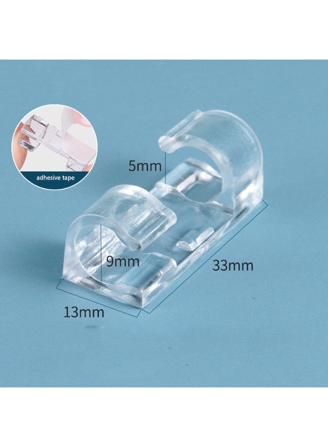 50 مشبك كابلات بلاستيكي شفاف - منظمات أسلاك لاصقة لوصلات الطاقة، وأنظمة إدارة الأسلاك المثبتة على الحائط وتحت الطاولة، وحلول لتوصيلات الكهرباء المنزلية، بتصميم شفاف لسهولة الرؤية، وأنظمة إدارة الكابلات | هيكل بسيط | قبضة كابل آمنة، وحامل للأسلاك - Image 1