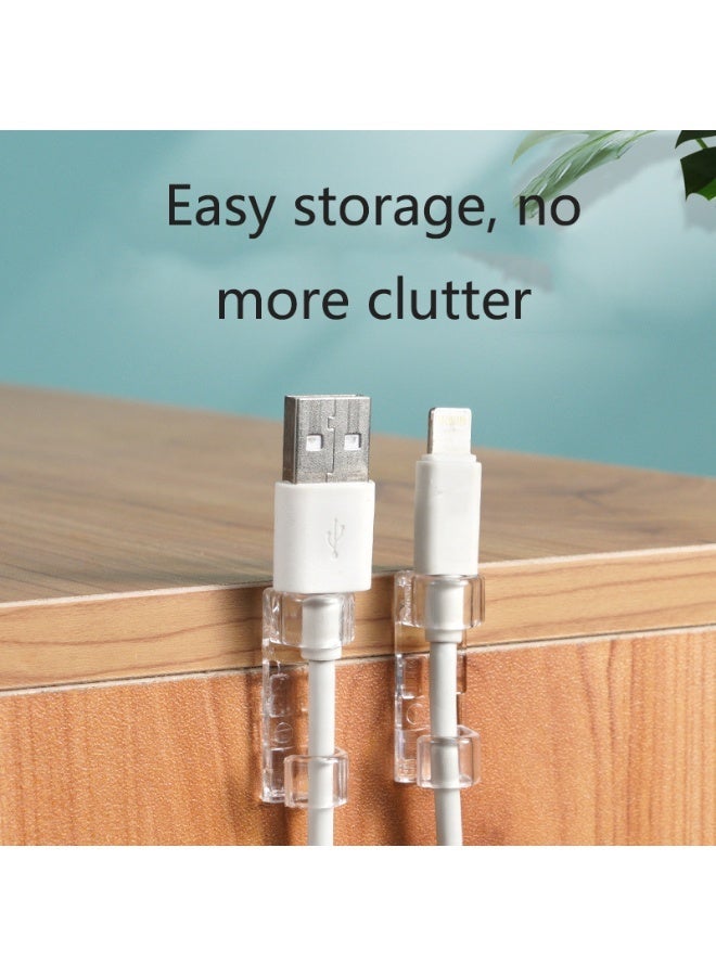 50 مشبك كابلات بلاستيكي شفاف - منظمات أسلاك لاصقة لوصلات الطاقة، وأنظمة إدارة الأسلاك المثبتة على الحائط وتحت الطاولة، وحلول لتوصيلات الكهرباء المنزلية، بتصميم شفاف لسهولة الرؤية، وأنظمة إدارة الكابلات | هيكل بسيط | قبضة كابل آمنة، وحامل للأسلاك - Image 5