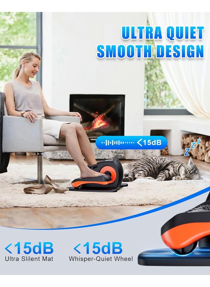 م.ا & ف'س جهاز تمارين بيضاوي الشكل تحت المكتب، جهاز تمارين بيضاوي كهربائي للساق كما يظهر على التلفاز لكبار السن مزود بـ 12 جهاز تمارين بيضاوي الشكل محمول وهادئ، جهاز تمارين دواسة للجلوس مع جهاز تحكم عن بعد - Image 5