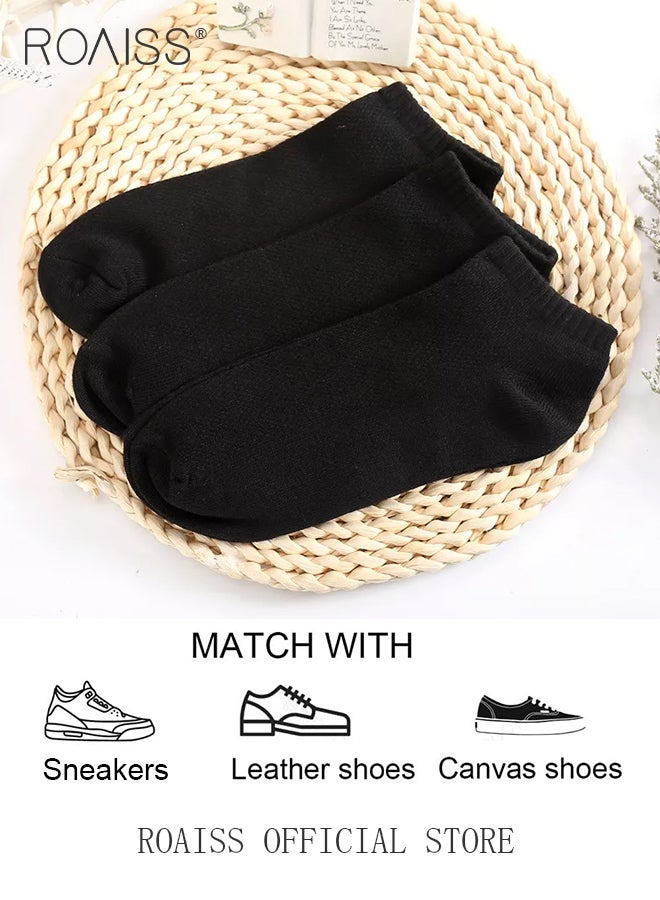 5 Pairs of Unisex Disposable Socks Pure Color Cotton Polyester Portable Compression Travel Socks Stretchy Soft Skin-Friendly Breathable Comfortable Mesh Ankle Socks - Image 4