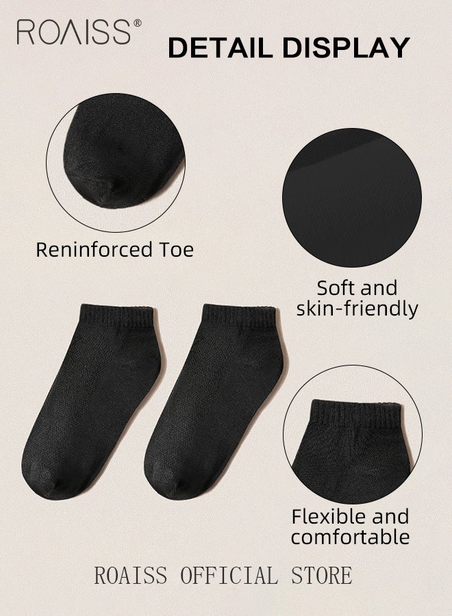 5 Pairs of Unisex Disposable Socks Pure Color Cotton Polyester Portable Compression Travel Socks Stretchy Soft Skin-Friendly Breathable Comfortable Mesh Ankle Socks - Image 5