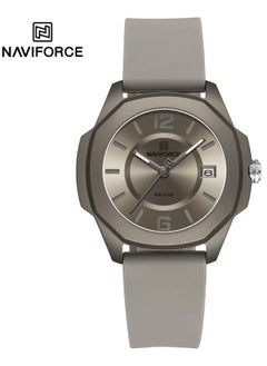 Khaki Analog Watch for Men and Women Stylish Round Dial Wristwatch with Silicone Strap Date Display and Water Resistance