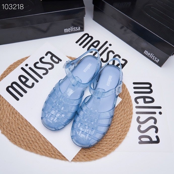 Melissa Jelly Shoes Melissa Flat Woven Hole Hollow Retro Toe Roman Sandals - Image 1