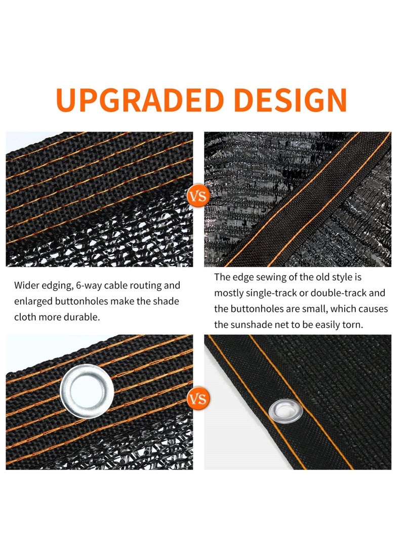 بيوينتي 90% UV-Blocking Shade Cloth 3x4m for Greenhouse, Patio, and Outdoor Plants, Durable Sun Shade Net with Grommets  - Image 2