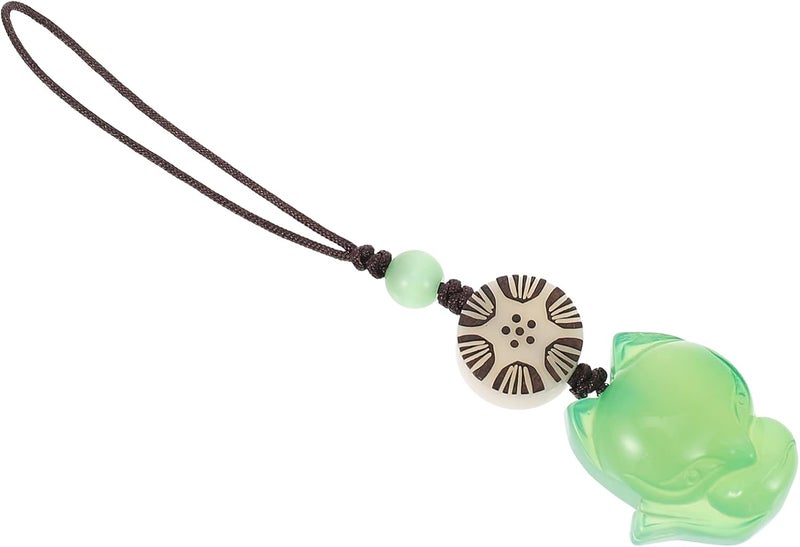 cheekyglo Phone Charms Strap Phone Hanging Strap Cell Phone Chain Pendant Anti- Lost Phone Lanyard Little Fox Phone Strap Pendant Cell Phones Accessories (Green) Jade Pendant - Image 1