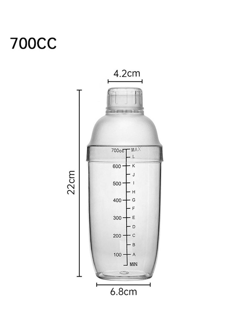 YOUGE Coffee Transparent Shaker 700ML, Plastic Shaker Drink Mixer, Professional Coffee Tools  - Image 2