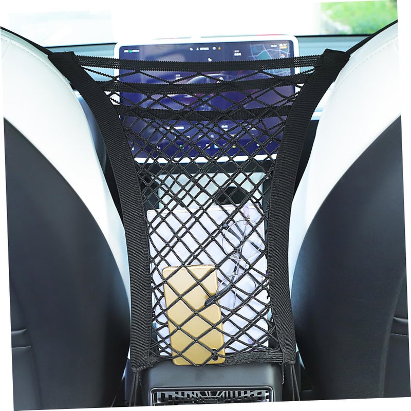 GLEAVI Front Seat Organizer Storage Mesh Net Pocket Dog Barrier SUV Cargo Net - Image 2