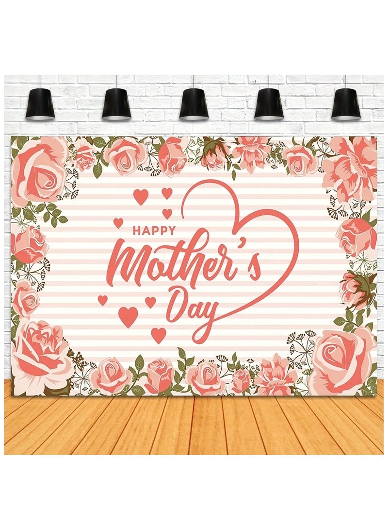 Mother's Day Decoration Backdrop with a Lovely Floral Design in Pink to Add a Special Touch to Mother's Day – Size 100*150 cm - Image 2