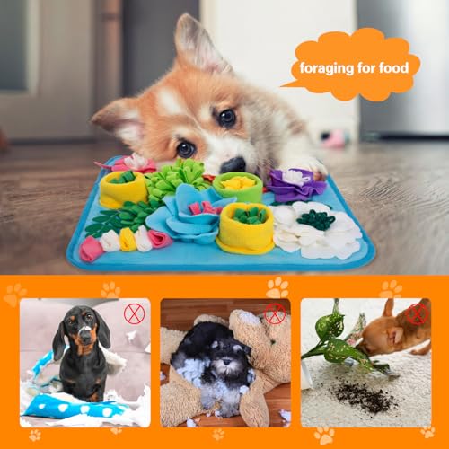 Oliumt Snuffle Mat for Dogs, Sniff Mat Slow Feeding Mat for Small Pets Cats, Rabbits - Help Stress Relief and Training - Stimulate Your Pet's Foraging Skills! (Sky Blue) - Image 3