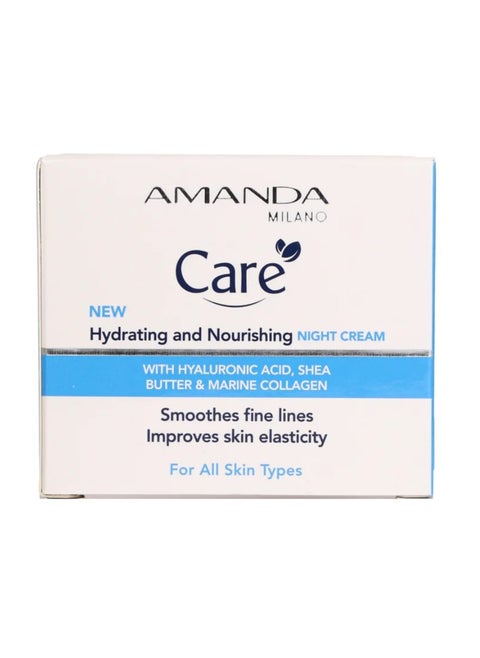 Moisturizing and nourishing night cream with hyaluronic acid, shea butter and collagen 50 ml