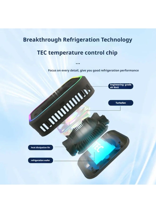 Wireless Phone Cooler, Magnetic/Back Clip Semiconductor Cell Phone Radiator with Independent Battery Fit for all Smartphones, Portable Mobile Phone Heatsink for Gaming & Live Streaming, SR-03  - Image 5
