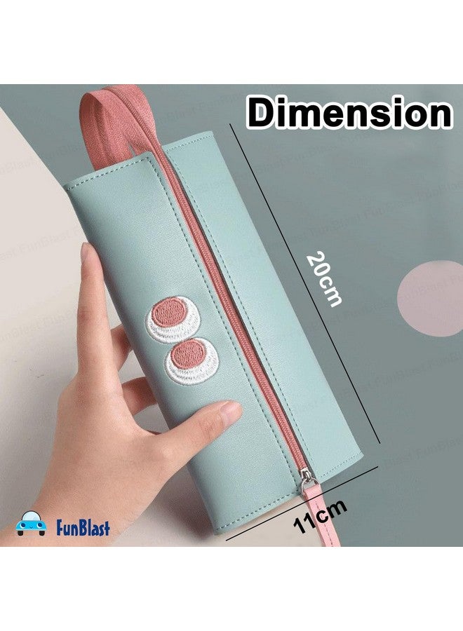 فنبلاست حقيبة أقلام فن بلاست للبنات - حقيبة لطيفة للبنات، حقيبة متعددة الأغراض بسحاب، حافظة أقلام كاواي، حقائب لطيفة للبنات، حقيبة أنيقة للبنات، هدية إرجاع للأطفال (أخضر) - Image 3