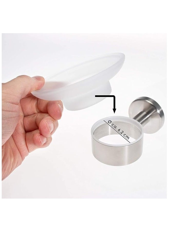 Generic - Glass Soap Dish, Round Design, Keeps Soap Dry and Hygienic, Easy Clean Bathroom Accessory - Image 1