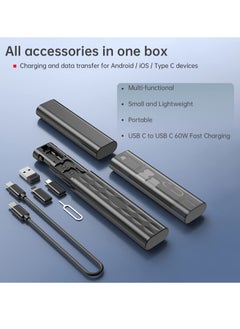 Excefore USB Cable Conversion Storage Box, Multi-type Charging Cable Converter, Micro DataTransfer Tool, PD 60W Charging and Data Transfer Cable Kit, Sim Card Tray Eject Tool and Slots (Black)  - Image 2