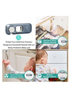 Hihonor Fridge Locks for Toddlers, Child Proof Refrigerator Lock,  Baby Safety Cabinet Locks for Cabinets (5 Pcs)  - Image 3