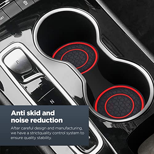 SUJADE 2 PCS Car Cup Holder Coaster,Car Coasters Cup Mats,2.75 Inch Universal Car Cup Coasters,Non-Slip Anti Dust Mats Cup Holder Insert Coaster, Suitable for Most Car Interior (Red) - Image 3