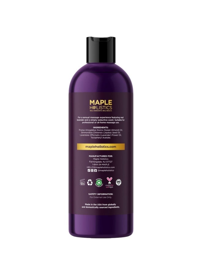 Maple Holistics Aromatherapy Sensual Massage Oil for Couples - Relaxing Full Body Massage Oil for Date Night with Sweet Almond Oil - Vegan Lavender Massage Oil for Massage Therapy Smooth Gliding Formula (8 Fl Oz) - Image 2