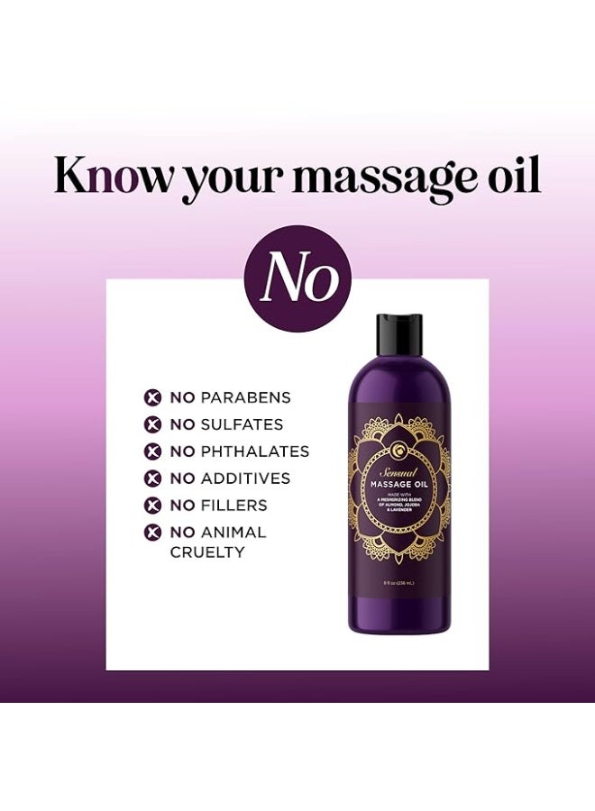 Maple Holistics Aromatherapy Sensual Massage Oil for Couples - Relaxing Full Body Massage Oil for Date Night with Sweet Almond Oil - Vegan Lavender Massage Oil for Massage Therapy Smooth Gliding Formula (8 Fl Oz) - Image 5