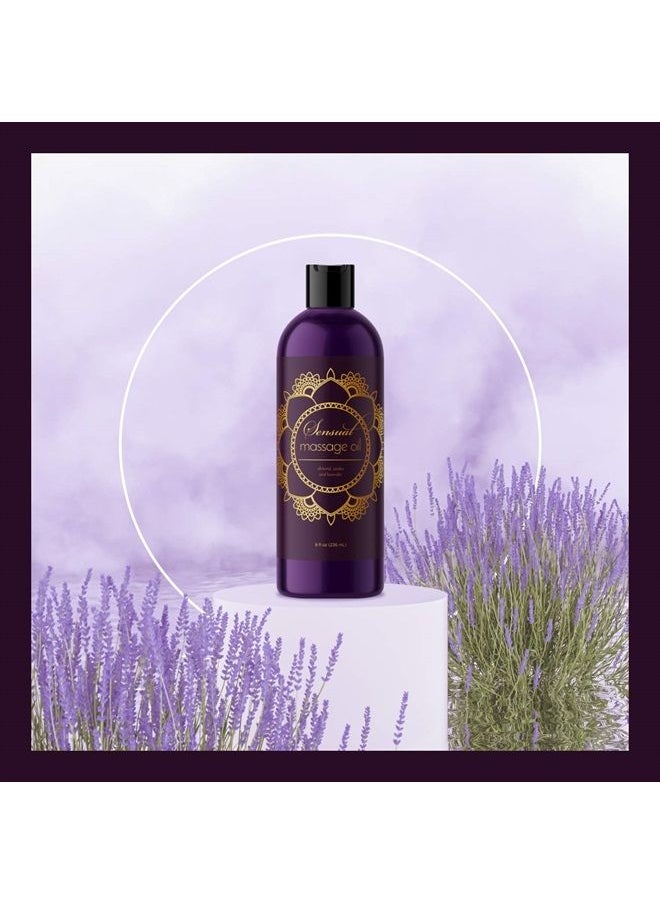 Maple Holistics - Aromatherapy Sensual Massage Oil for Couples - Relaxing Full Body Massage Oil for Date Night with Sweet Almond Oil - Vegan Lavender Massage Oil for Massage Therapy Smooth Gliding Formula (8 Fl Oz) - Image 1