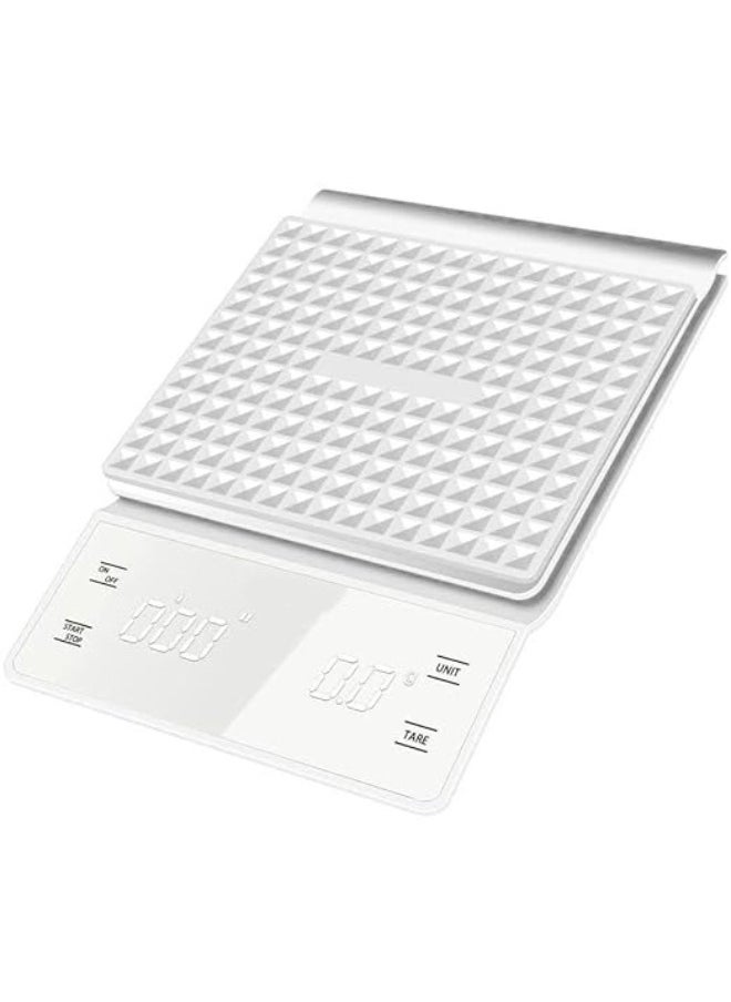 RANK - Coffee Scale With Timer Kitchen Scale Pour Over V60 Drip Coffee Digital Scale With LCD Display For Cooking Baking Waterproof Mat Weight For Up To 3000G With 0.1G Steps - Image 1