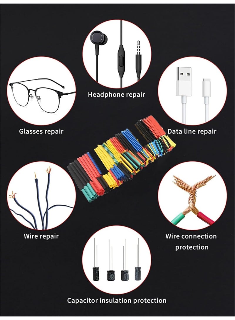 2:1 Heat Shrink Tubing Kit, Electrical Cable and Wire Wrap Sleeve for Hand Tools and Workshops - 8 Sizes and 5 Colors, 82 Pieces, Multi, Plastic - Image 4