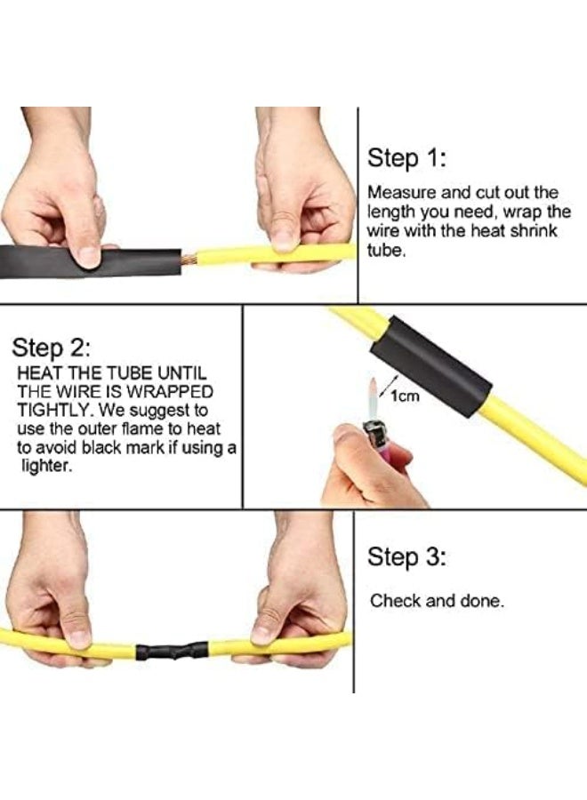 2:1 Heat Shrink Tubing Kit, Electrical Cable and Wire Wrap Sleeve for Hand Tools and Workshops - 8 Sizes and 5 Colors, 82 Pieces, Multi, Plastic - Image 2