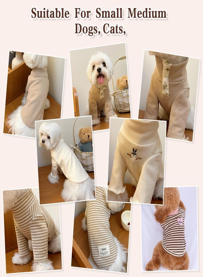 Yaopelky Dog Sweatshirt for Small Medium Dogs Cats Fall Pet T-Shirt Long Sleeve Puppy Outfit Casual Doggy Clothes for Yorkie Chihuahua (XS(1-3lb), Coffee Striped) - Image 4