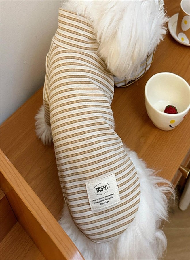 Yaopelky Dog Sweatshirt for Small Medium Dogs Cats Fall Pet T-Shirt Long Sleeve Puppy Outfit Casual Doggy Clothes for Yorkie Chihuahua (XS(1-3lb), Coffee Striped) - Image 5