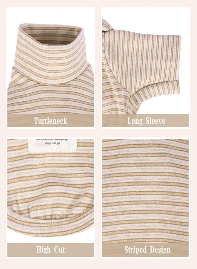 Yaopelky Dog Sweatshirt for Small Medium Dogs Cats Fall Pet T-Shirt Long Sleeve Puppy Outfit Casual Doggy Clothes for Yorkie Chihuahua (XS(1-3lb), Coffee Striped) - Image 3