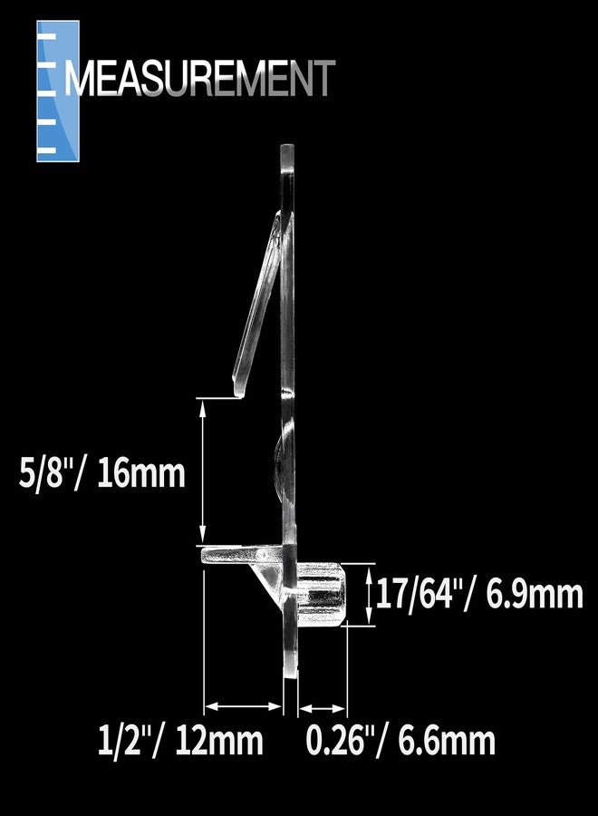 Jamiikury 30pcs Plastic Locking Shelf Pins, Cabinet Shelf Clips Plastic Shelf Holders Pegs, Clear Shelf Bracket, 1/4" Peg x 5/8" Thick Shelf - Image 2