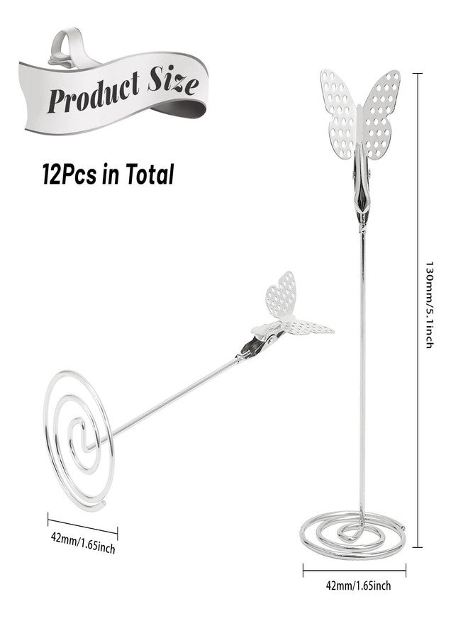 CHGCRAFT 12PCS Butterfly Table Number Holders Place Card Holder Photo Holders for Tables Cards Stand Name Menu Clips Table Sign Holders for Wedding Anniversary Birthday, Rosegold - Image 2