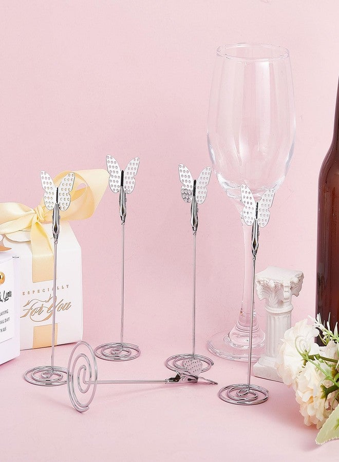 CHGCRAFT 12PCS Butterfly Table Number Holders Place Card Holder Photo Holders for Tables Cards Stand Name Menu Clips Table Sign Holders for Wedding Anniversary Birthday, Rosegold - Image 3