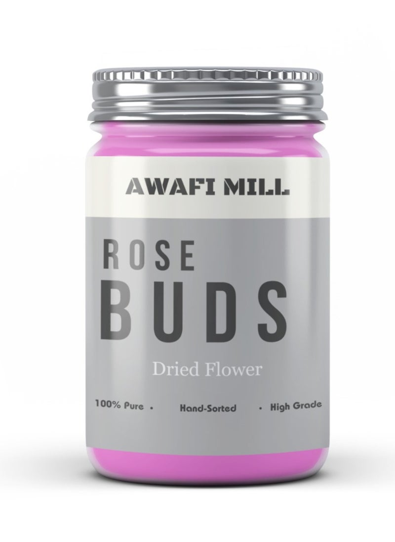 Pure Rose Buds | Grade A - Premium Sun Dried Buds | Rosa Damascena | | 100% Natural | Pink Whole Rose Buds Dried Loose Tea | Rose Buds