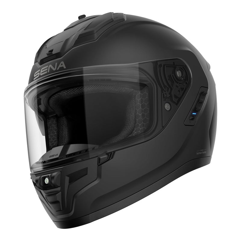 Sena Phantom Full Face Smart Motorcycle Helmet with Integrated Communications LED Lighting and 2nd Generation Sound by Harman Kardon Matte Black L - Image 2