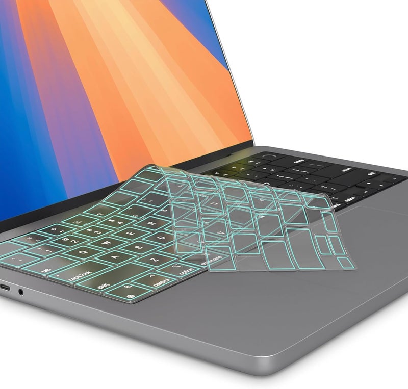 Oaky Keyboard Cover for 2025-2021 MacBook Air 13 inch M4-M3-M2 Chip [A3240 A3113 A2681] & MacBook Air 15 inch 2025-2021 M4 M3 M2 Chip [A3241 A3114 A2941] Dust-Proof Keyboard Skin Protector - TPU Green - Image 1