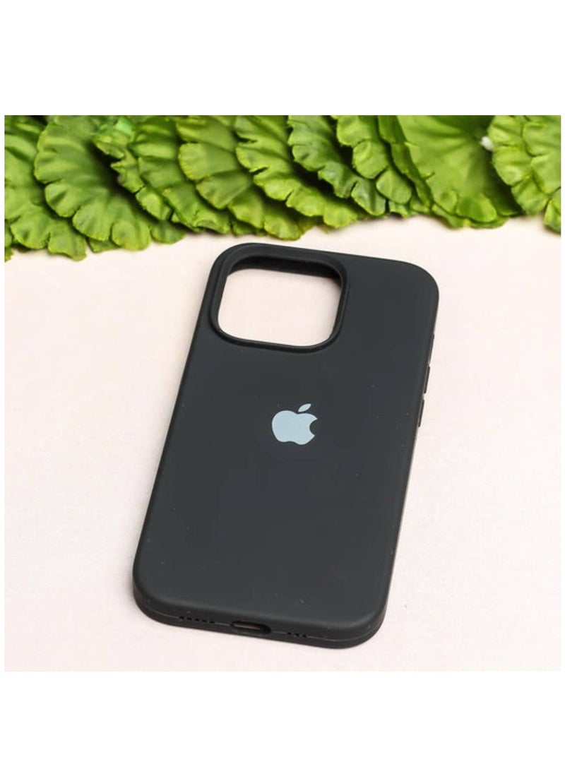 Generic Generic iPhone 15 Pro Liquid Silicone Case Cover With Logo Black  - Image 2
