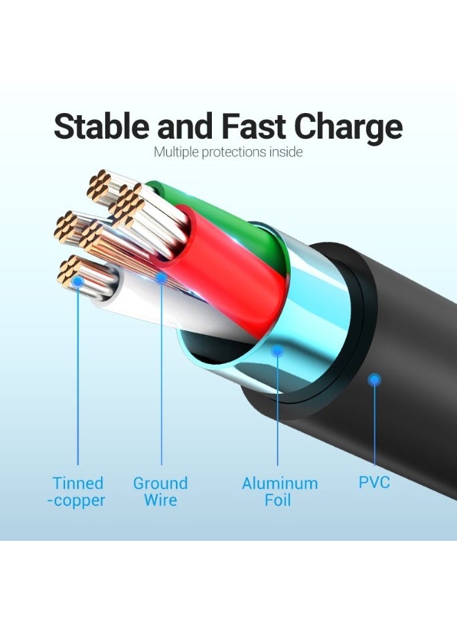 VENTION USB 2.0 A Male to Micro-B Male  Cable   Black PVC Type Model # COLBC - Image 4