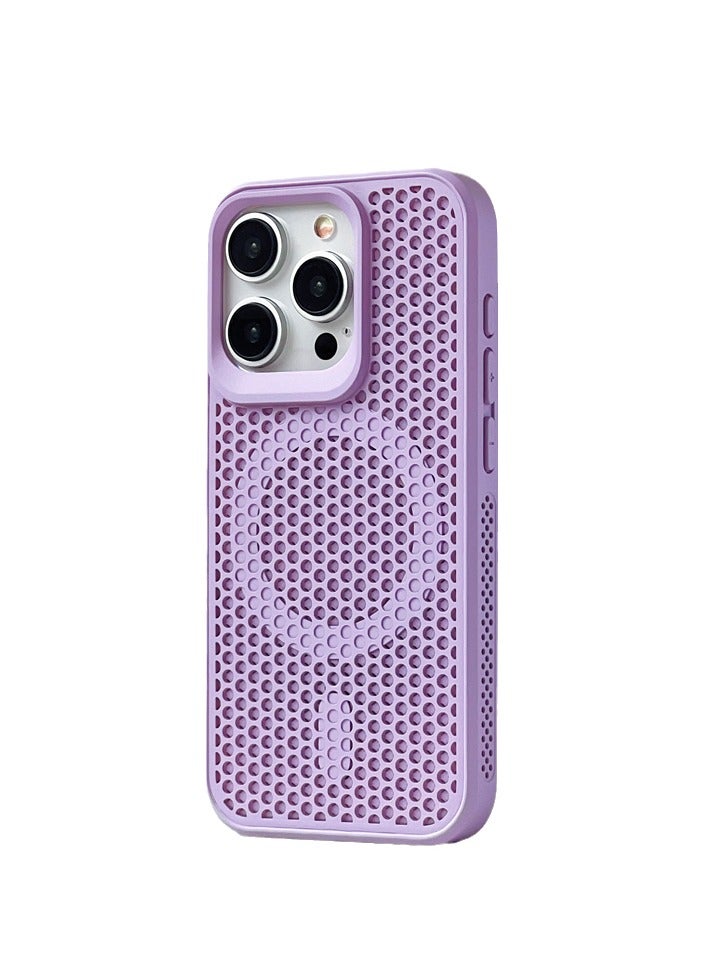 cas:pace Honeycomb structure magnetic heat dissipation mobile phone case | Supports MagSafe wireless charging | Suitable for iPhone Pro Max series | Special for summer - Image 1