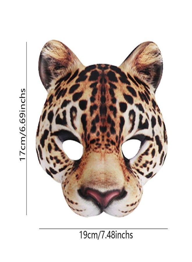 Hosfairy 1Pcs Halloween Half Face Masquerade Masks Animal Leopard Masks for Halloween Carnival Party Dress Up Costume Props - Image 3