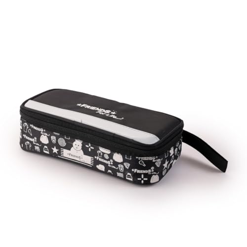 GALOOF 2 Container Stainless Steel Lunchbox – Leak-Proof 400 ml Square Container with Stylish Soft Insulated Cover for Office, School & Travel (Black) - Image 2