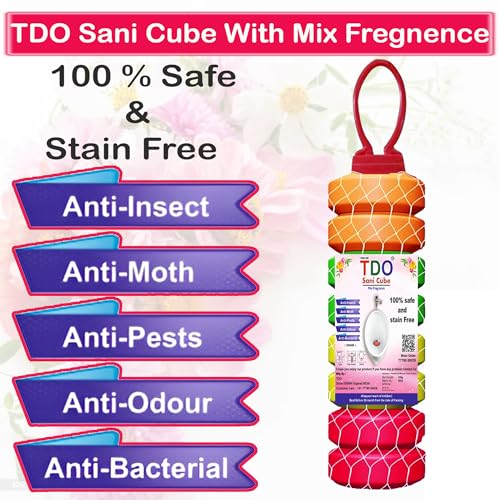 TDO كرات معطر هواء مرحاض TDO - معطر للحمامات والمراحيض - كرات اليورينال - مكعبات اليورينال - مكعب ساني - كرات نفثالين لحوض الغسيل والملابس - للحمامات، المراحيض، الخزائن - عبوة من 5 (100 جرام لكل منها) - Image 3