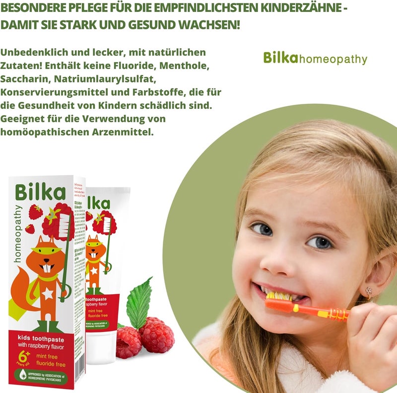 BILKA Homeopathy Natural Kids Toothpaste Raspberry Flavor 6 - Image 2