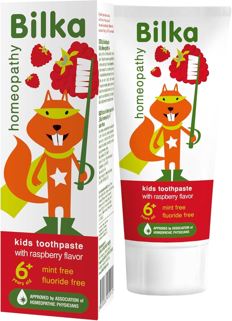 BILKA Homeopathy Natural Kids Toothpaste Raspberry Flavor 6 - Image 1