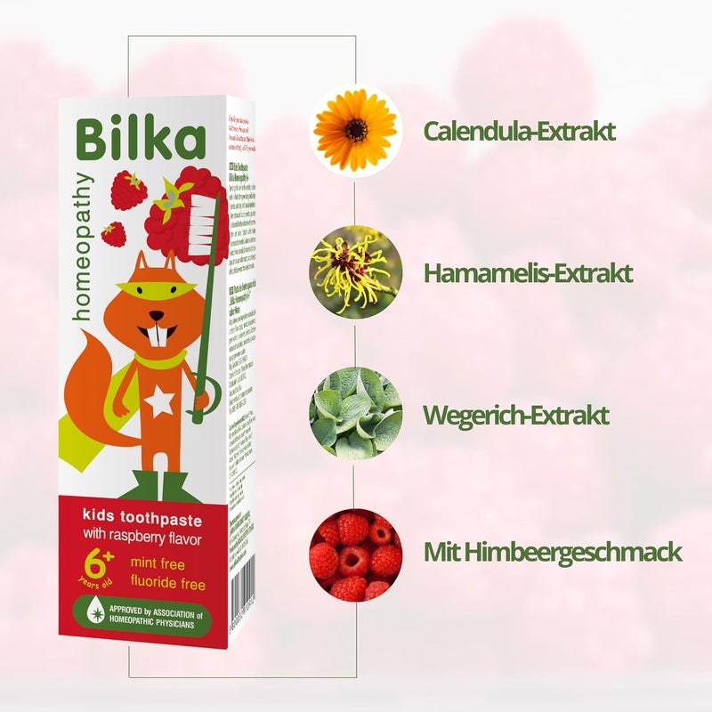 BILKA Homeopathy Natural Kids Toothpaste Raspberry Flavor 6 - Image 3